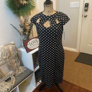 Shelby & Palmer Black and White Asymmetrical Sheath Dress